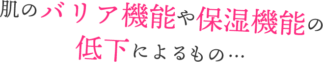 肌のバリア機能や保湿機能の低下によるもの